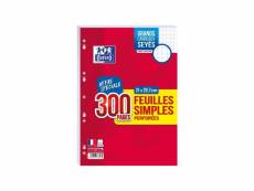 Oxford - feuilles simples perforées 300 pages seyes - 90g OXF3020127878235