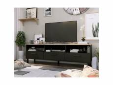 Oxford meuble tv decor noir et chene - style industriel