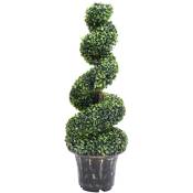 Plante de buis artificiel en spirale avec pot Vert