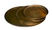 Plateau Oval Antique Brass / Set de 3 - Pols Potten or en métal