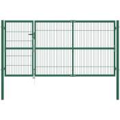 Portail de clôture de jardin avec poteaux 350x140