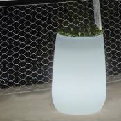 Pot lumineux haut lumière blanche froide par câble ø39x59cm - Blanc - Moovere