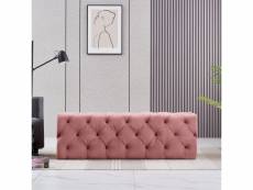 Pouf ou repose-pieds en velours rectangulaire - coloris rose - style vintage & moderne - 140x45cm