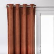 Rideau uni esprit loft polyester/velours terracotta 140x260 cm
