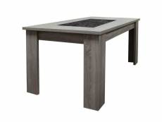 Ryki - table repas rectangulaire 180cm effet bois grisé