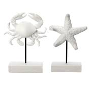 Set de 2 statuettes décoratives crabe et étoile de