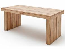 Table à manger rectangulaire en chêne sauvage laqué mat massif - l.220 x h.76 x p.100 cm -pegane- PEGANE