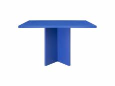 Table à manger rectangulaire laquée matilda en mdf de 3cm bleu prusse 90x120cm 108258