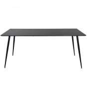 Table à manger rectangulaire noire avec pieds en métal