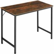 Table de bureau style industriel et loft en bois foncé 120 cm
