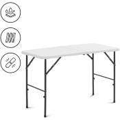 Table de jardin pliante - 120 x 60 x 74,50 cm - 75 kg - pour l'intérieur et l'extérieur - blanc Table pliante extérieur Table de jardin pliable