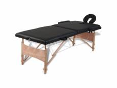 Table pliable de massage 2 zones avec cadre en bois noir helloshop26 02_0001887