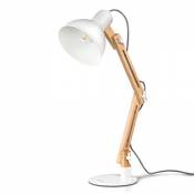 tomons Lampe de Bureau LED, Lampe de Table à Bras Réglable, Lampe de Lecture Protection des Yeux pour Lecture, Travail, Blanc Lampe de Chevet