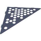 U-tile - Etagère de douche en acier inox gris ardoise 38,7 x 27,4 cm x 3 mm - Triangulaire design Hexagone - fixation sans perçage