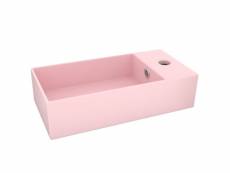 Vidaxl lavabo de salle de bain avec trop-plein céramique rose 146988