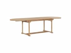 Vidaxl table extensible de jardin 180-280x100x75 cm teck solide ovale 44679