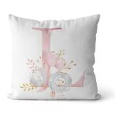 Xinuy - 4-piece pink letter love sofa cushion cover