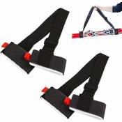 2 x Noir Sangle Porte-Ski Sangles Réglables pour Poignets