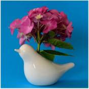 Astuceo - Vase en porcelaine blanche forme oiseau - Blanc