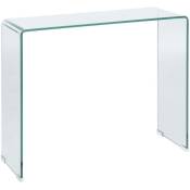 Beliani - Table Console ou Coiffeuse en Verre Transparent au Design Moderne pour Intérieur Minimaliste ou Contemporain Transparent