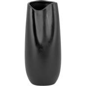 Beliani - Vase Décoratif de Forme Abstraite fabriqué en Grès Noir 32 cm de Hauteur au Style Moderne et Contemporain - Noir