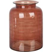 Beliani - Vase en Verre Décoratif à Fleurs 35 cm Fait Main Forme Ronde Doré Brun Vindaloo - Marron