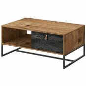 Bestmobilier - Azra - table basse - bois et gris - 104 cm - style industriel Couleur - Bois / Gris - Bois / Gris
