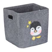 Boîte de rangement, motif pingouin, corbeille en tissu