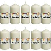 Bolsius - Bougies pilier 10 pcs 120x58 mm Ivoire