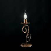 Bonettiillumina - Lampe de table en fer noir avec décoration Cuivre une lumière 13x h28cm