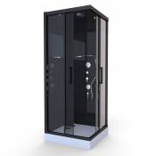 Cabine de Douche Black Mirror Carrée - Noir - 90 x 90 x 220 cm