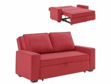 Canapé 3 places convertible en tissu rouge james