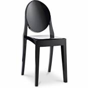 Chaise à manger Victoria Queen Design Transparent Noir - PC, Plastique - Noir