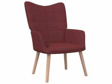 Chaise de relaxation 62x68,5x96 cm rouge bordeaux tissu