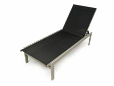 Chaise longue en aluminium et textilène, couleur noire, dimensions 69 x 37 x 194 cm 8052773119238