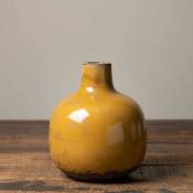 Chehoma - Vase céramique moutarde 16x14cm - Jaune