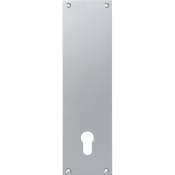Contre-plaque aluminium pour porte palière - Clé I - Finition argent - Duval