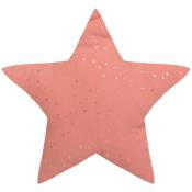 Coussin enfant Berlingot étoile rose terracotta 40x40cm
