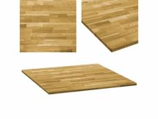 Dessus de table bois de chêne massif carré 23 mm 80x80 cm
