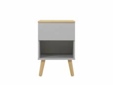 Dot - table de chevet en bois 1 tiroir - couleur - gris clair