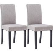 Ensemble de 2 chaises vintage ina ina en tissu gris clair, Schwarz