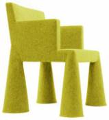 Fauteuil à roulettes V.I.P. Chair / Rembourré - Moooi jaune en tissu