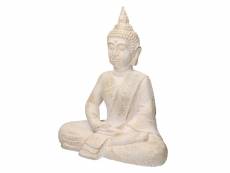 Figure de bouddha beige/gris, 40x24x48 cm, en pierre moulée 300001235