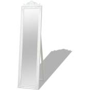 Fimei - Miroir sur pied Style baroque 160 x 40 cm Blanc