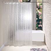 Fortuneville - Rideau de douche 3D imperméable avec 12 crochets de bain transparent pour la décoration de la maison accessoires de salle de bain