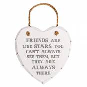 Friends Are Like Stars Shabby Chic Heart Hanging Plaque