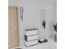 Homemania zigzag meuble à chaussures gain d'espace - avec des étagères - de l'entrée, du salon, de la chambre -blanc, anthracite en bois, 75 x 30 x 95