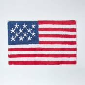HOMESCAPES Tapis de bain teufté drapeau USA 100% Coton