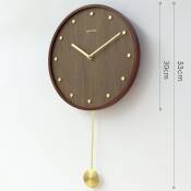 Horloge en bois et cuivre cadre en bois et métal échelle