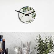 Horloge murale ronde petit design moderne nature Fleurs